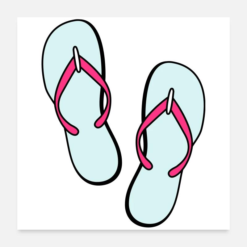 flip flops sommer beach strand party Poster 60x60 cm