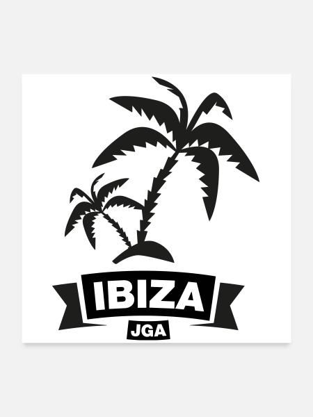 IBIZA – Bachelor Party under Palm Trees - Poster 24" x 24" (60x60 cm) - white - Front