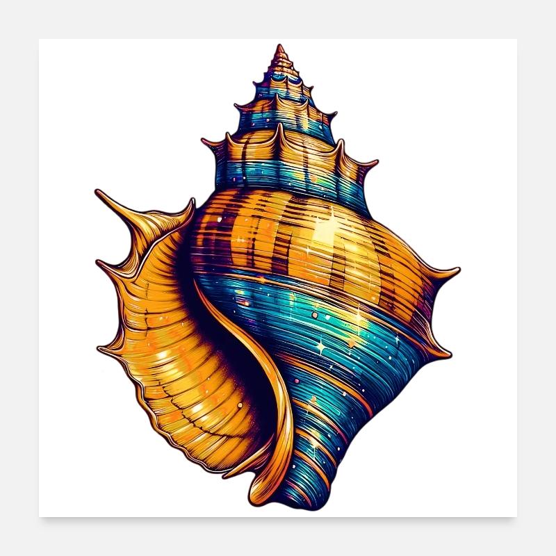 Coquille - Poster 60 x 60 cm - blanc