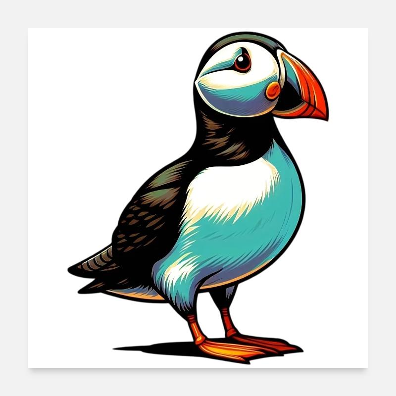 Puffin Poster 24" x 24" (60x60 cm)