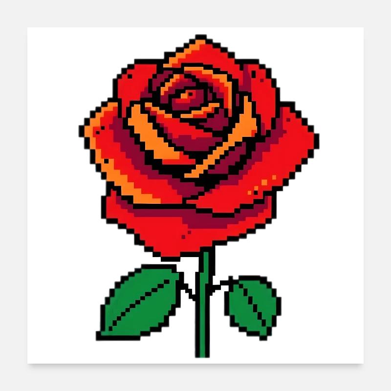 Rose Pixel Poster 24" x 24" (60x60 cm)