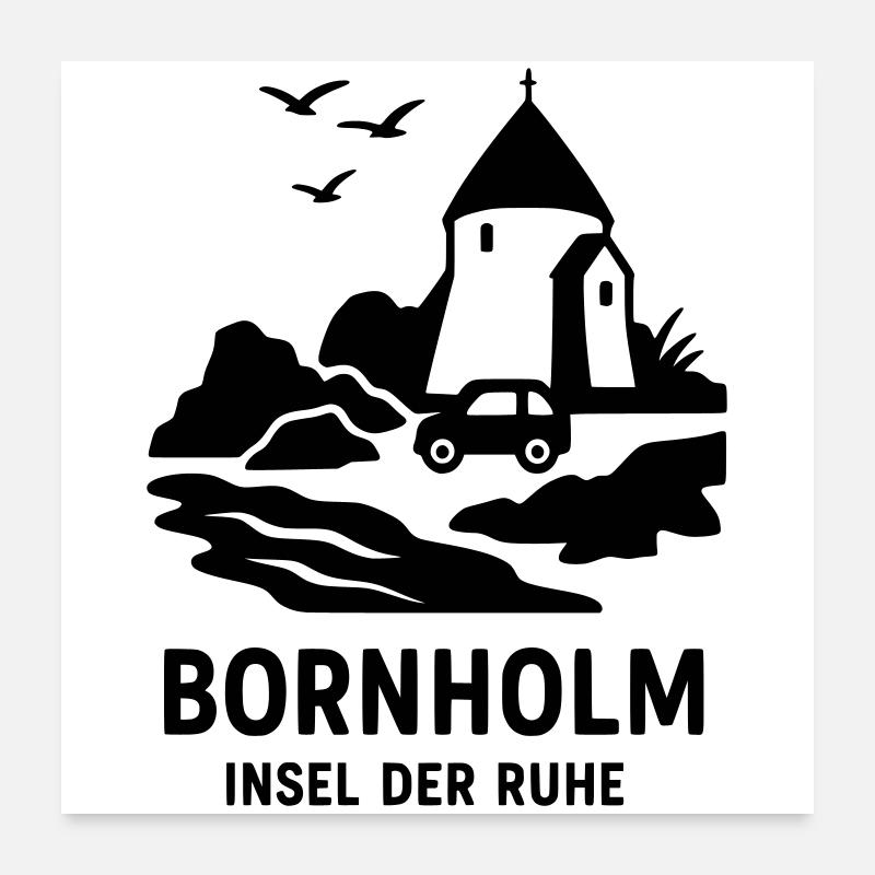 Bornholm Île de la Tranquillité, Danemark Poster 60 x 60 cm
