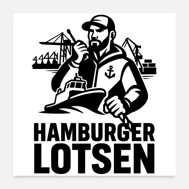 Hamburger Lotsen Poster 60x60 cm