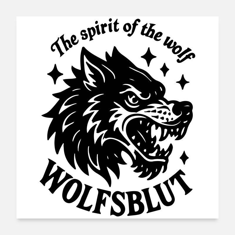Wolfsblut wölfe Wolf Rudel Wolfspack Rudel Jagd  Poster 60x60 cm