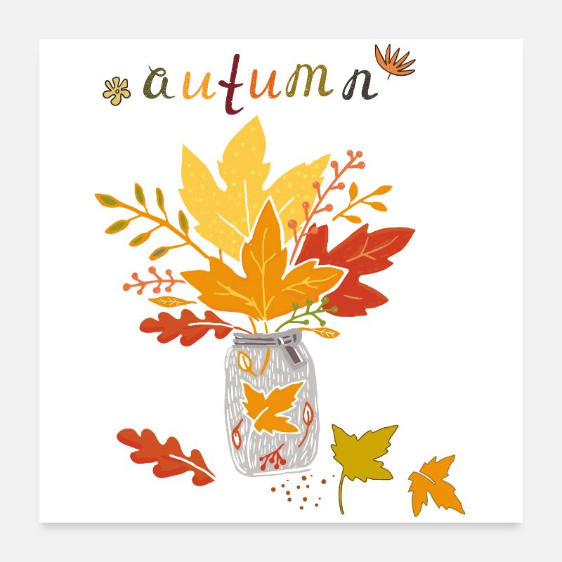 Feuilles d’automne Poster 60 x 60 cm