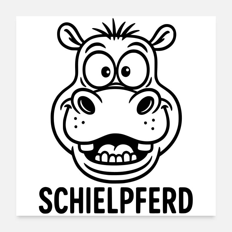schielpferd kinder witz Poster 60x60 cm