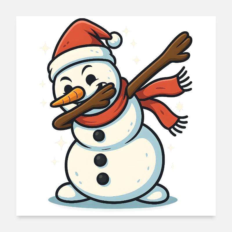 Dabbing Schneemann Dab Poster 60x60 cm