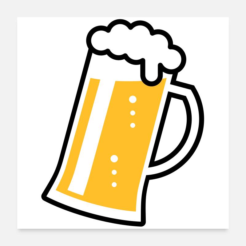 Maßkrug (Bier / Bierseidel / Bierglas / R /// 2C)  Poster 60x60 cm