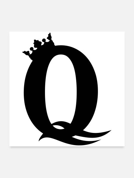 Q-Queen – Majestueuse Party & Girl Design - Poster 60 x 60 cm - blanc - Devant