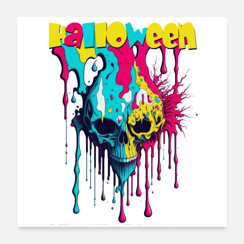 Néon d’Halloween Poster 60 x 60 cm