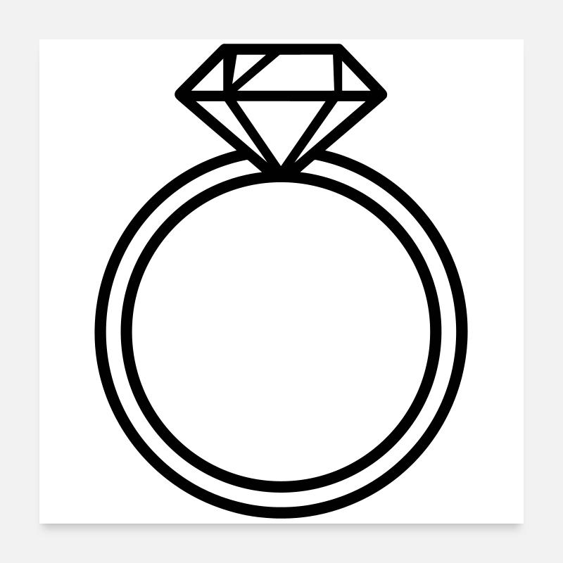 bague de mariage, Poster 60 x 60 cm