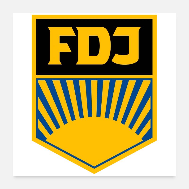 FDJ - Freie Deutsche Jugend (eckig, dreifarbig) Poster 60x60 cm