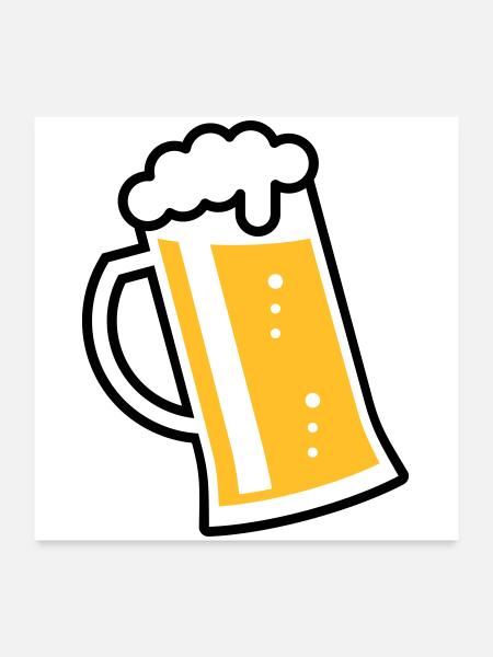Maßkrug (beer / beer mug / beer glass / R /\/ 2C) - Poster 24" x 24" (60x60 cm) - white - Front