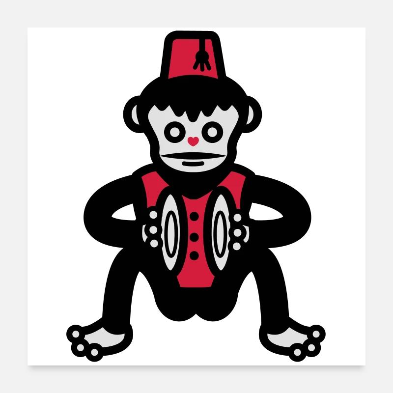 singe singe singes singe Poster 60 x 60 cm