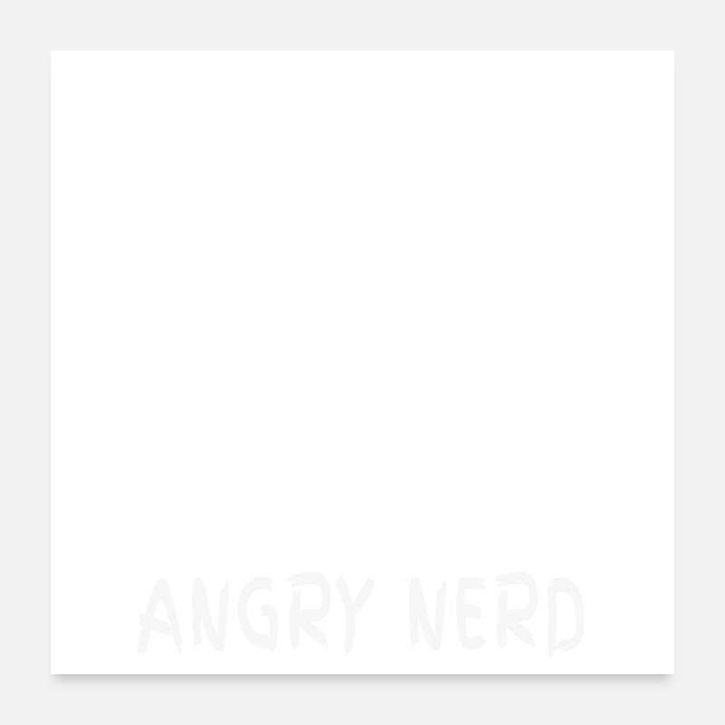 Angry Nerd - Jeu de mots Nerd, Oiseau Poster 60 x 60 cm