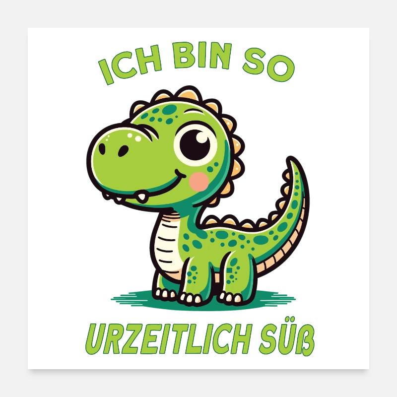Kuschel-Dino | Urzeitlich süß & Freundlich Poster 60x60 cm