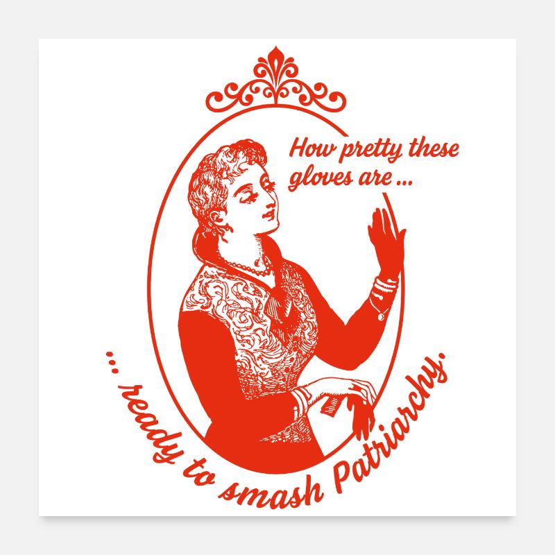 Ready to Smash Patriarchy - Poster 60x60 cm - Weiß