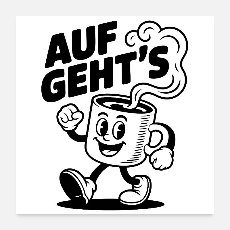 Let’s Get Started Kaffeetasse Poster 60x60 cm