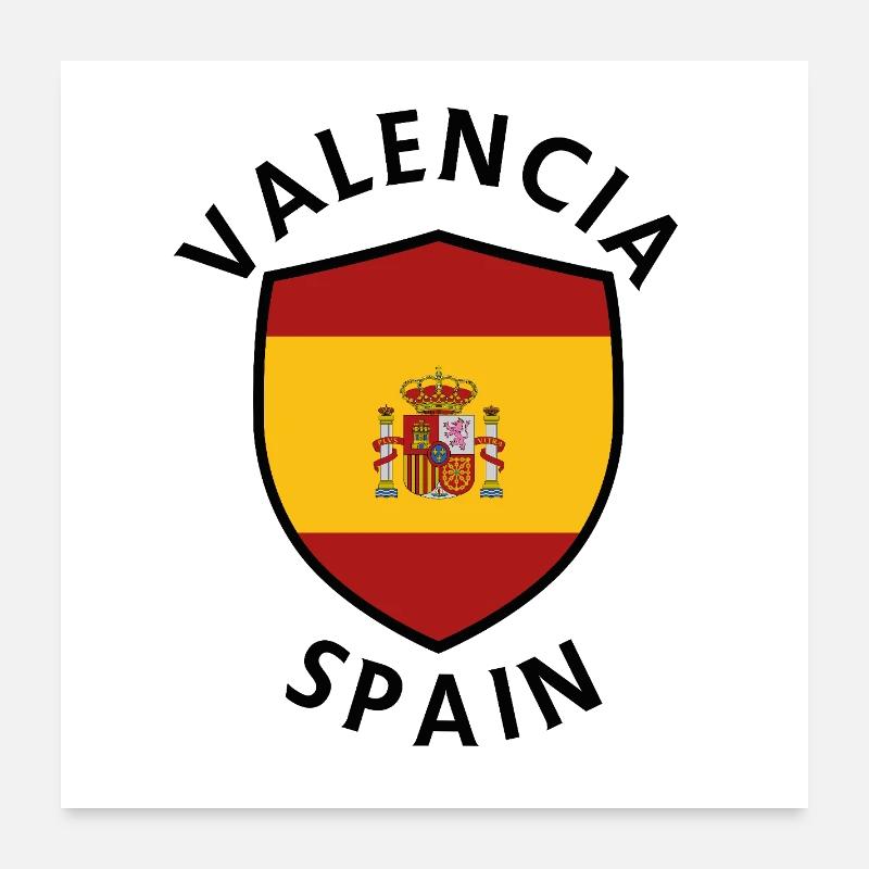 Valencia Spain Shield Pattern Poster 24" x 24" (60x60 cm)