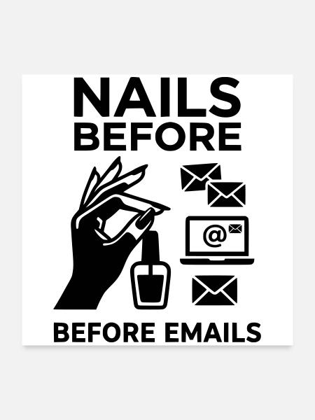 nails before mails - Poster 24" x 24" (60x60 cm) - white - Front