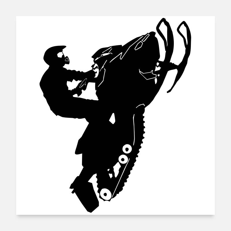 Motoneige pilote Stunts Poster 60 x 60 cm