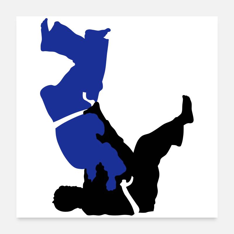 Judo - Poster 60x60 cm - Weiß