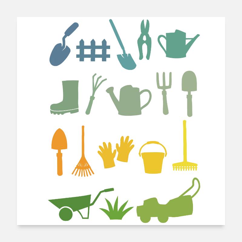 Garten Gärtner Gärtnerin Poster 60x60 cm