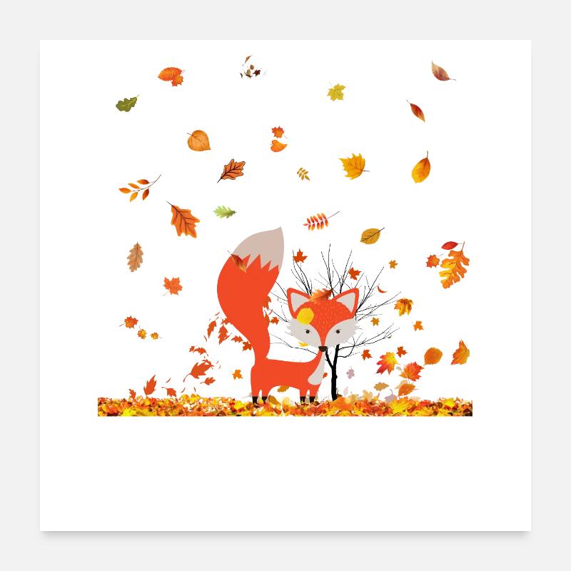Herbst - Poster 60x60 cm - Weiß