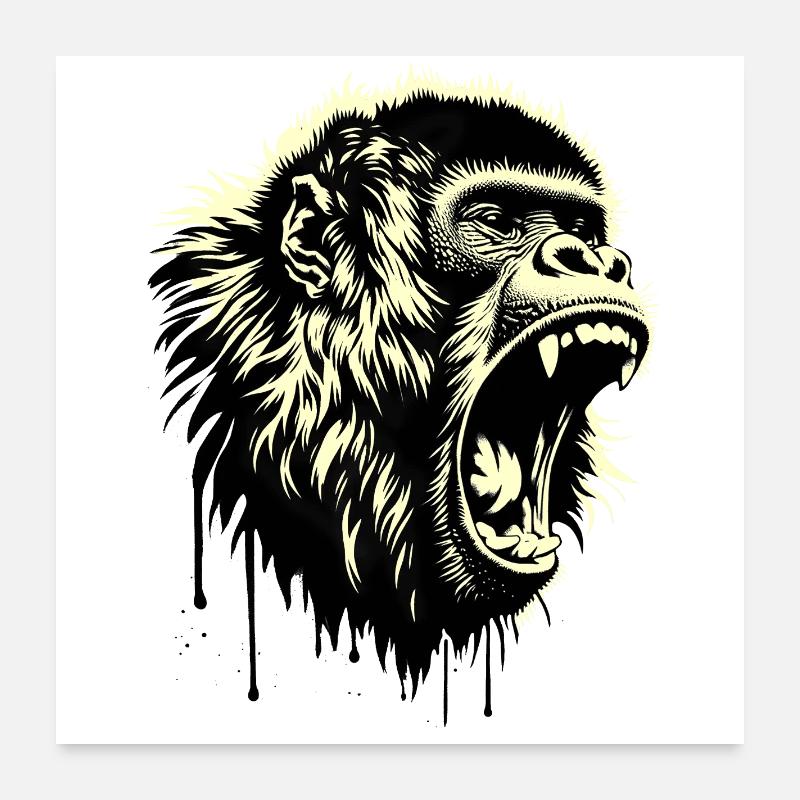 Auteur-compositeur-interprète Screaming Monkey Poster 60 x 60 cm