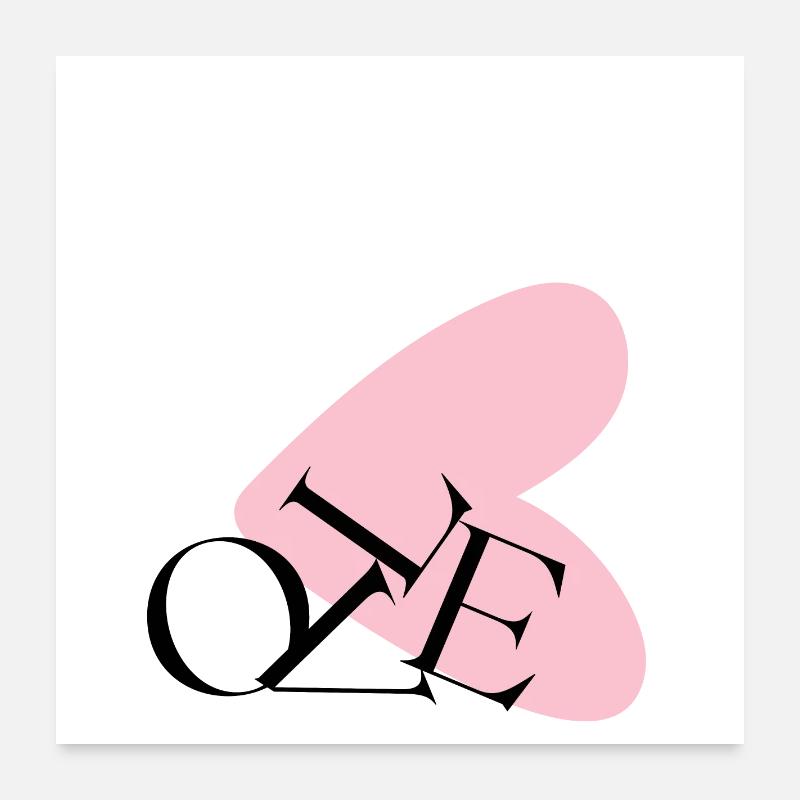 Abstract Heart Typography NE Poster 24" x 24" (60x60 cm)