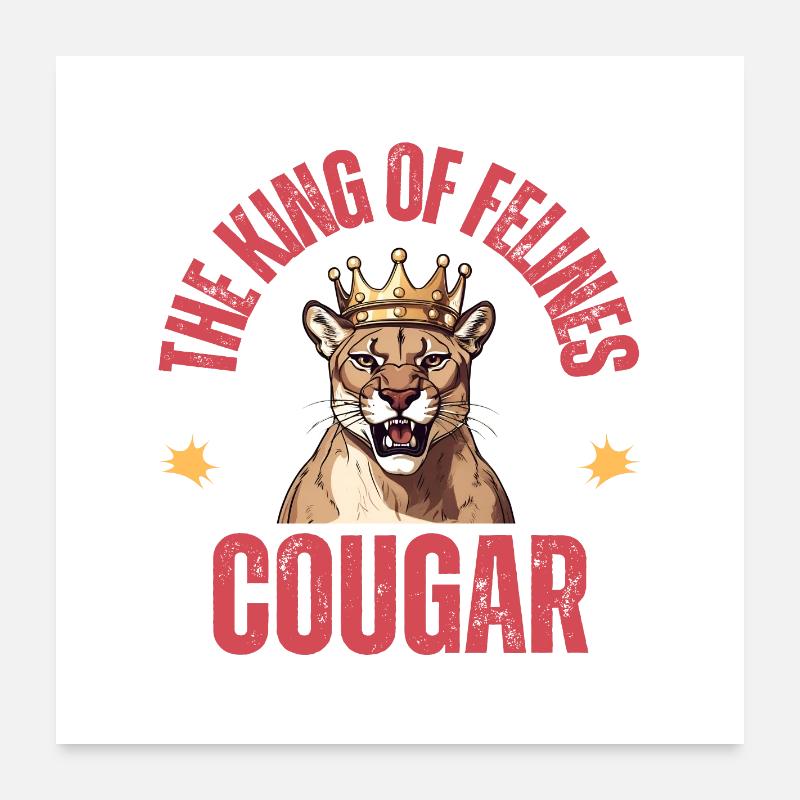 Couguar agressif Poster 60 x 60 cm