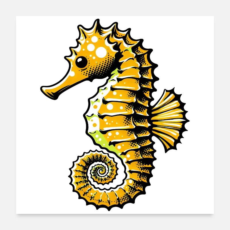 Seepferdchen Poster 60x60 cm