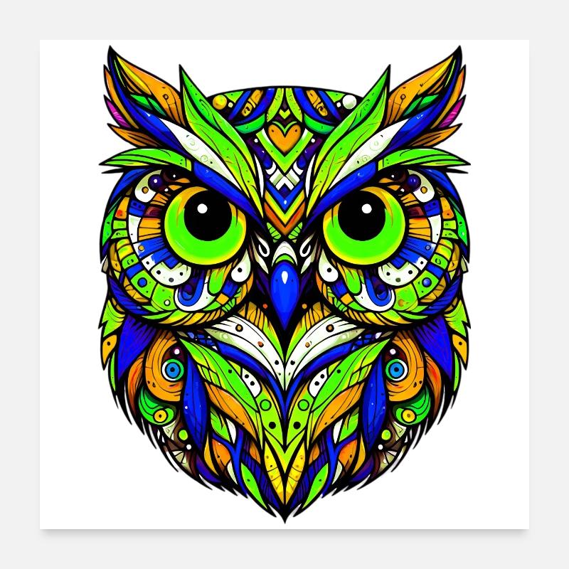 Eule Poster 60x60 cm