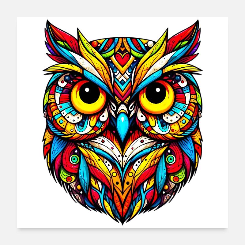 Eule Poster 60x60 cm