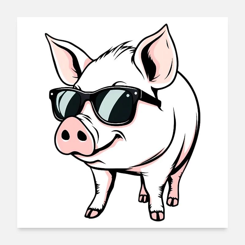 Pig Poster 24" x 24" (60x60 cm)
