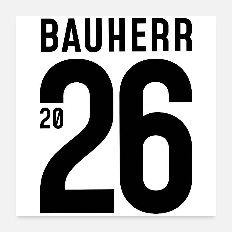 Bauherr 2026 - große Zahl Poster 60x60 cm