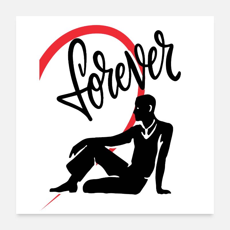 Figur eines Mannes mit einer rechten Herzhälfte Poster 60x60 cm