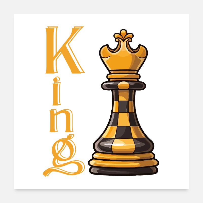 Roi des échecs Élégance Poster 60 x 60 cm