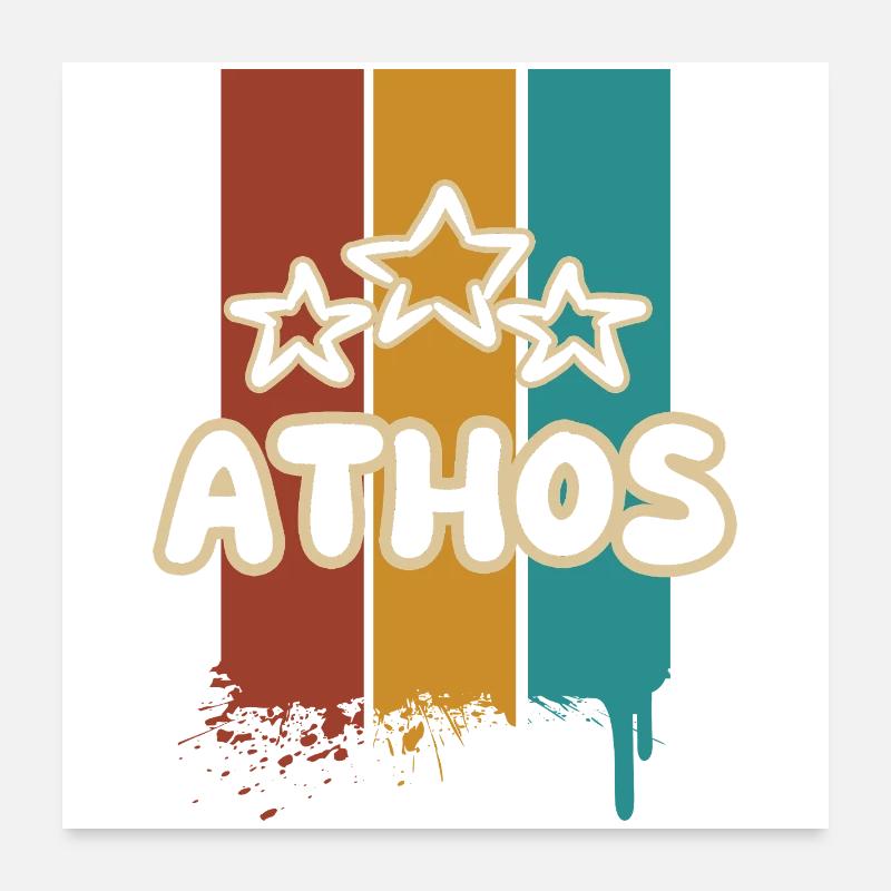 Athos Athos - Poster 60x60 cm - Weiß