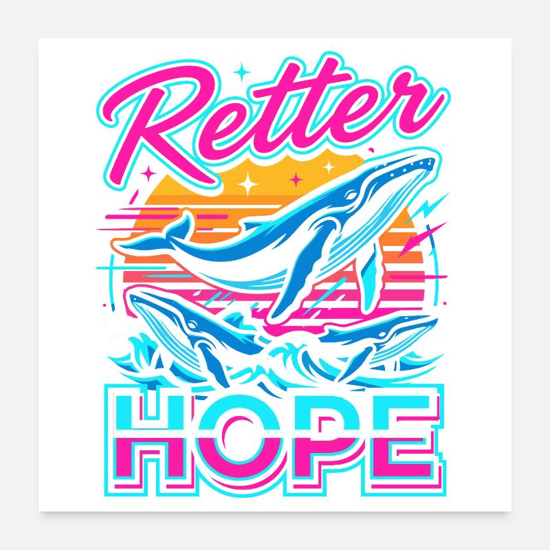 Neon-Wal Hoffnung Poster 60x60 cm