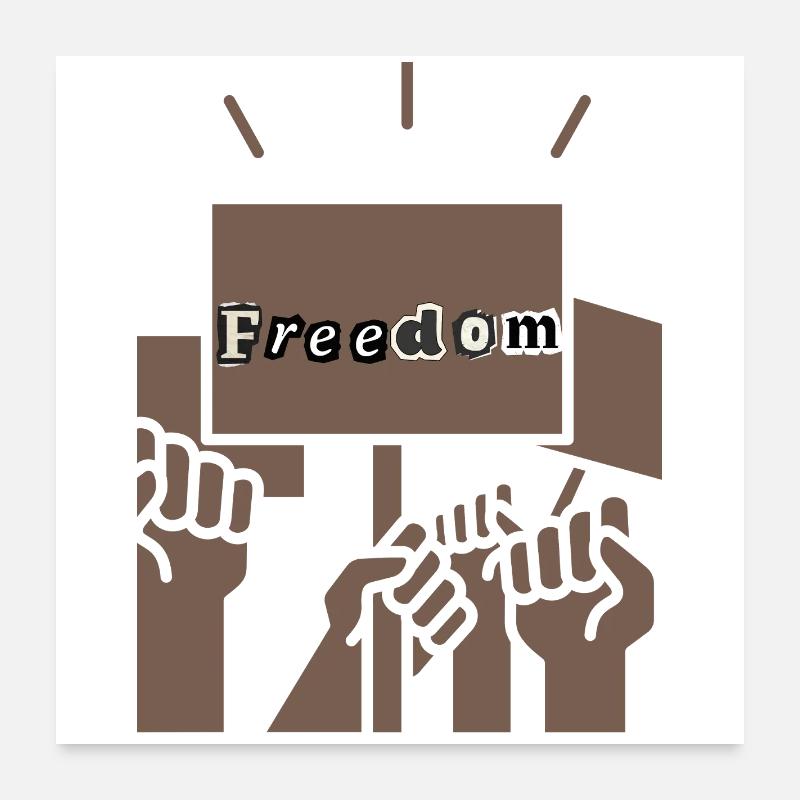 Freedom - Poster 60 x 60 cm - blanc