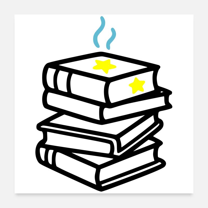 Club de lecture de la Fantasy Star Stack of Books Poster 60 x 60 cm