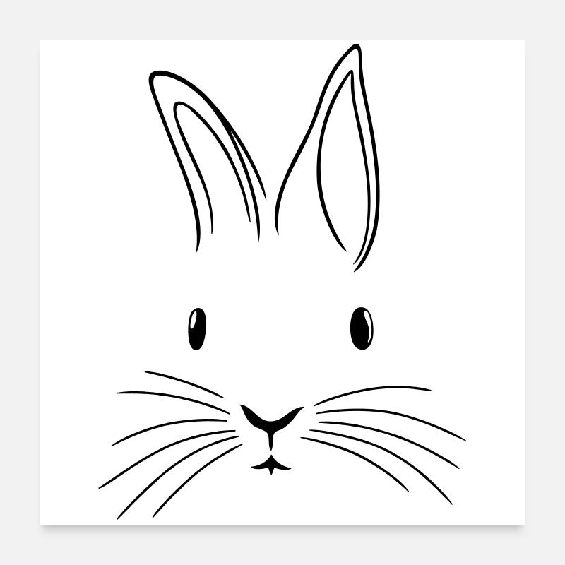 Minimalist Easter Easter Floppy Ear Poster 24" x 24" (60x60 cm)