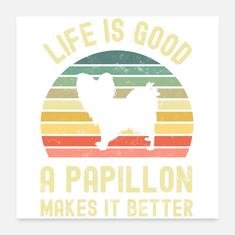 Chien Papillon Poster 60 x 60 cm