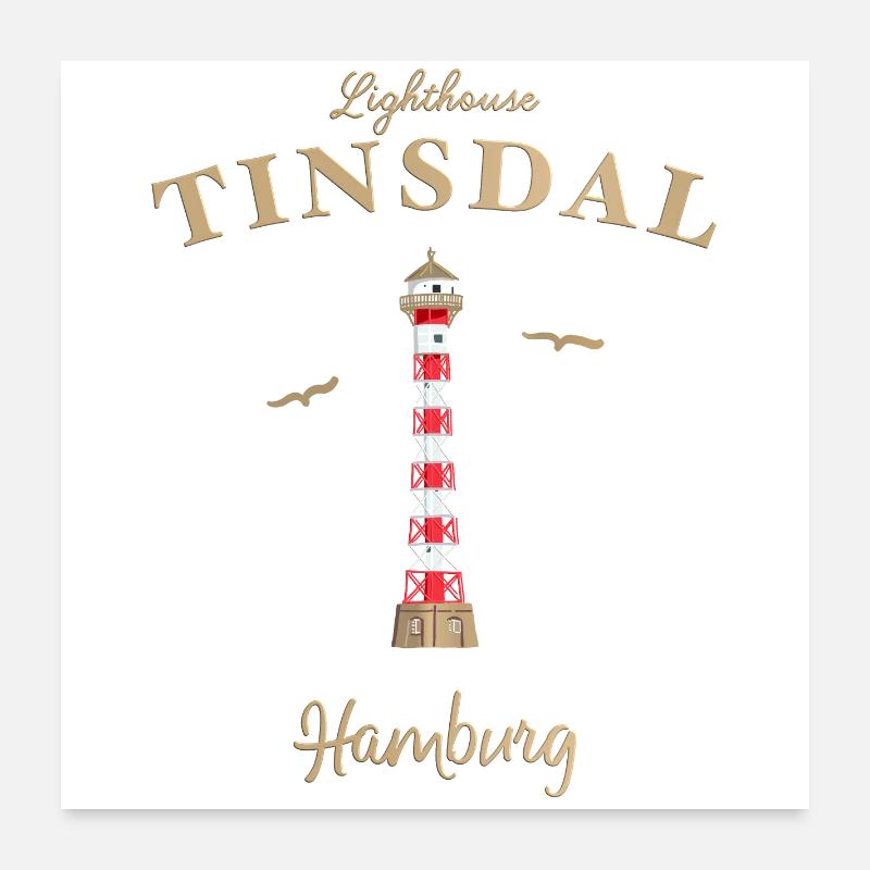 Phare de Hambourg Linsdal, Allemagne Poster 60 x 60 cm