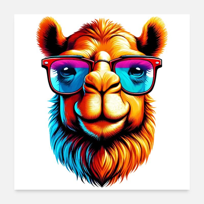 Camel with sunglasses Poster 24" x 24" (60x60 cm)