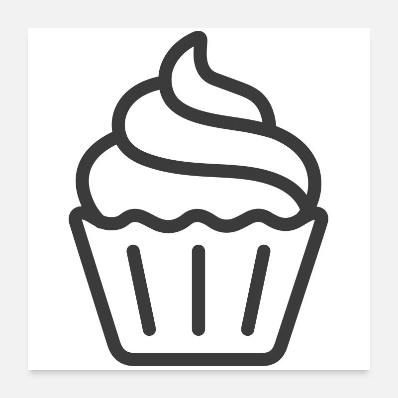 Conception d’icône de logo de cupcake Poster 60 x 60 cm