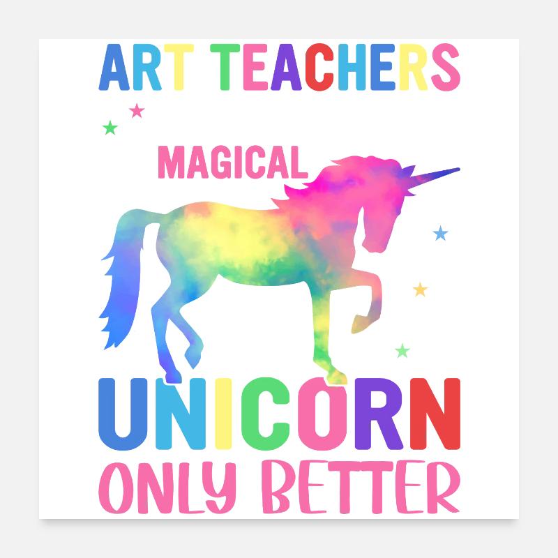 Art de licorne coloré que les enseignants adorent Poster 60 x 60 cm