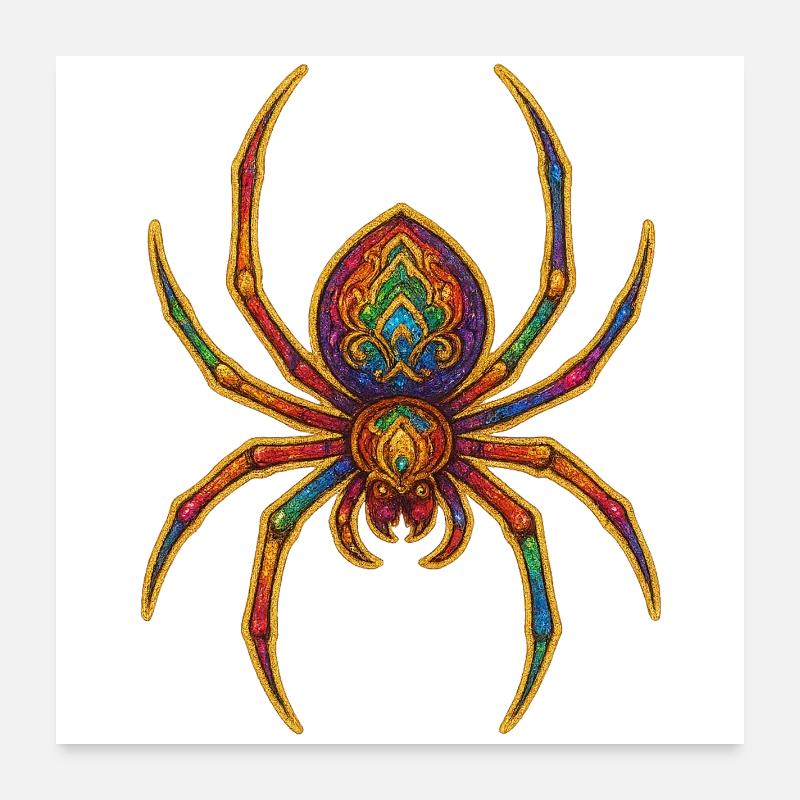 Rainbow Spider Ornament Poster 24" x 24" (60x60 cm)
