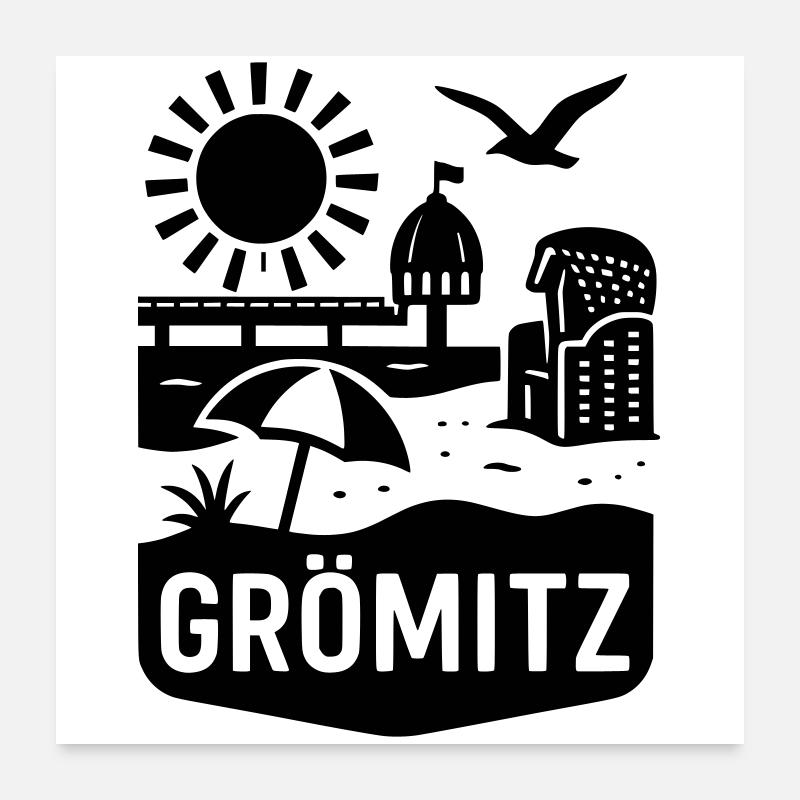 Grömitz Ostsee Urlaub Poster 60x60 cm